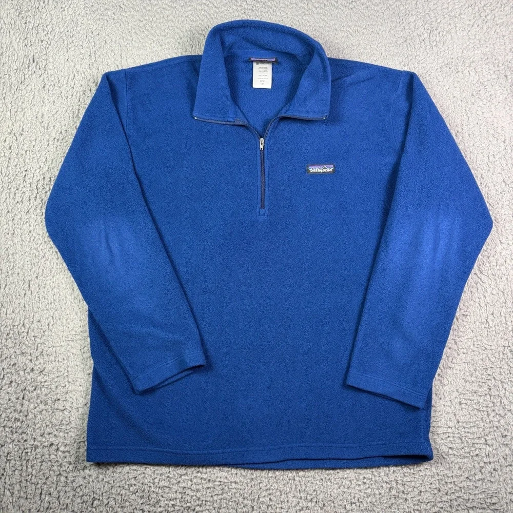 Patagonia Synchilla Micro D Fleece Sweater Mens M Blue 1/4 Zip Pullover